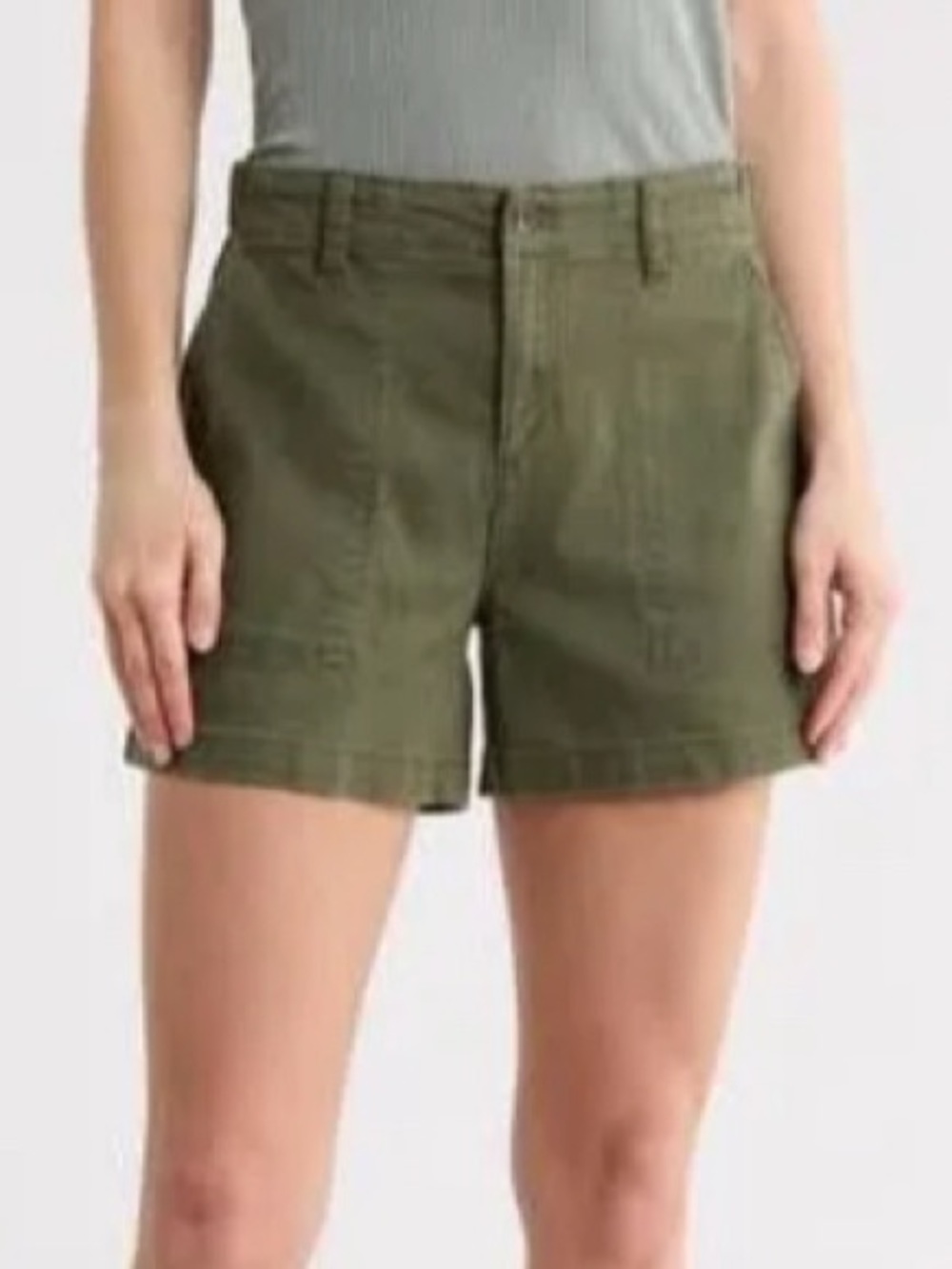 Sanctuary Olive Green Mid-Rise Utility Shorts